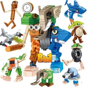 Trendy Tung Tung Tung Sahur Building Blocks 8in1 Creative Desk Decor with Tralalero Tralala Meme Figurines & Italian Brainrot Viral Toy for Quirky Toy Enthusiasts