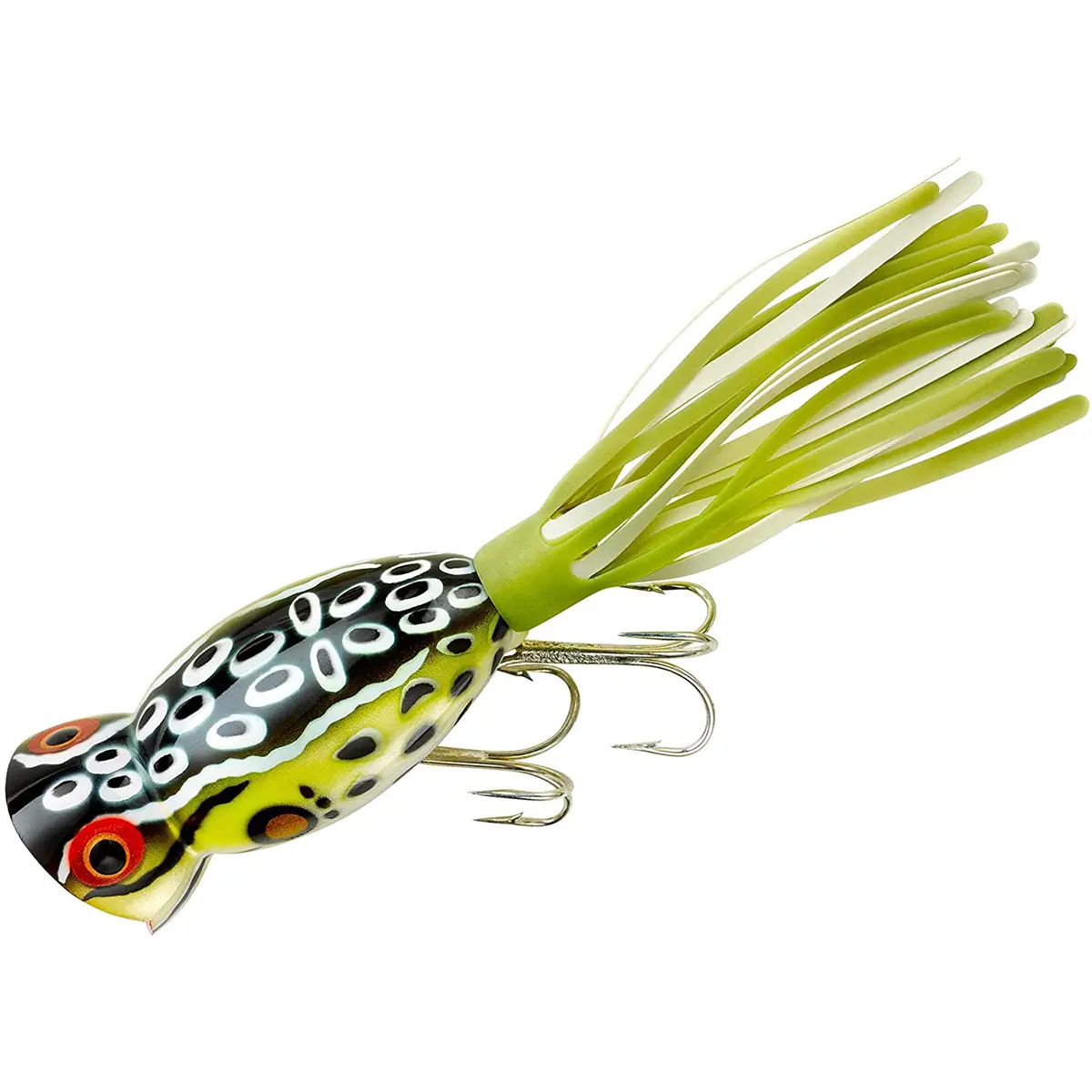 Arbogast Hula Popper 3/8 oz Topwater Artificial Fishing Lure - 2 Inches, Pulsing Skirt, Cricket Frog Design for Northern Pike, Artificial Fishing Lures, Topwater Lures