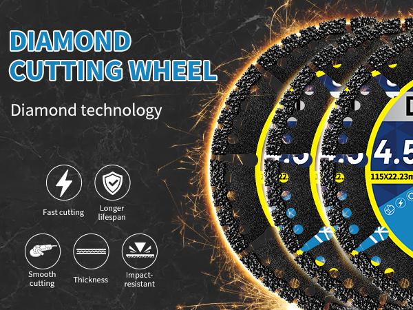 Angle grinder cutting blade iron cutting saw blade for metal alloy stainless steel angle iron rebar brazed diamond grinding wheel sharp durable fit for 4.5 inch grinder metalworking