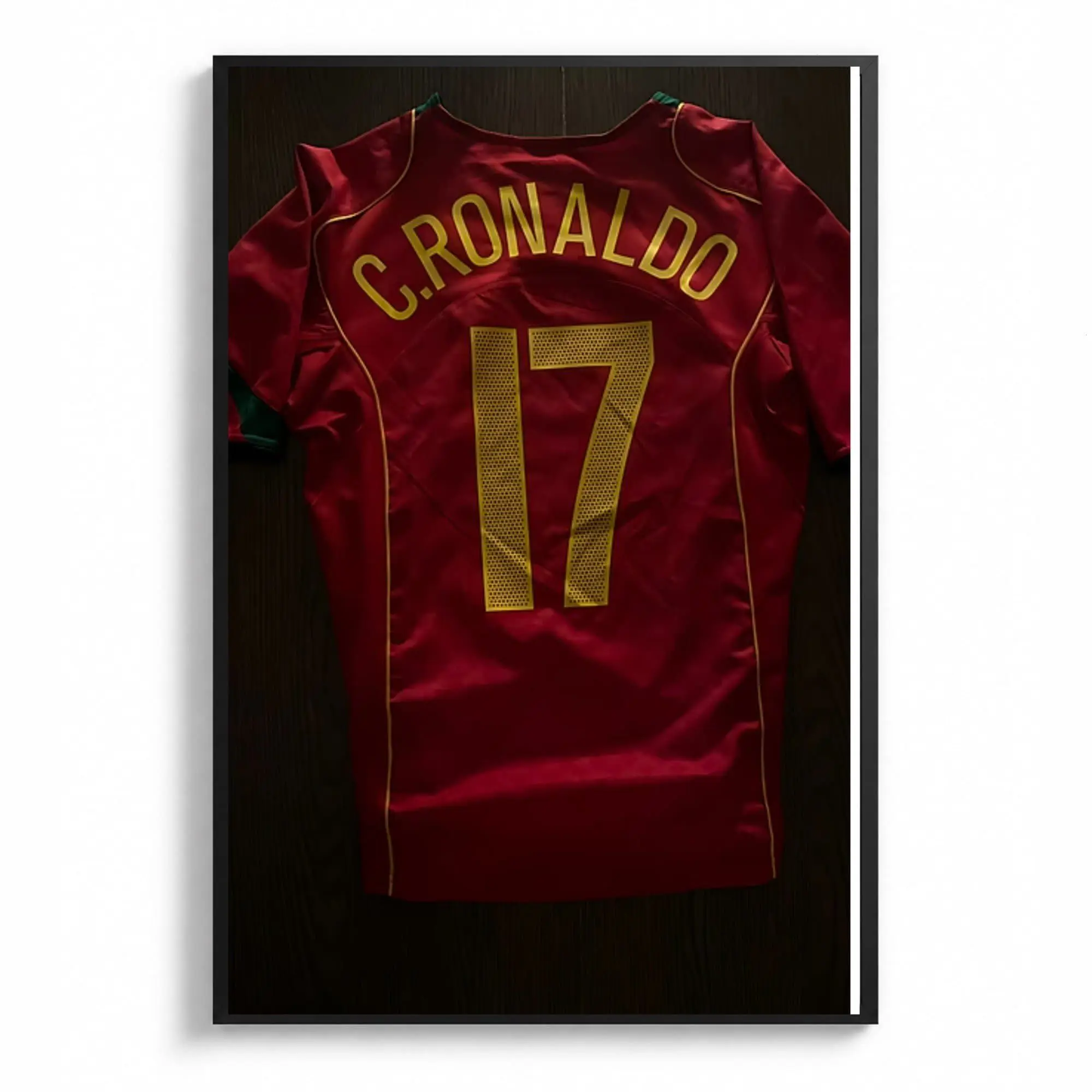 Ronaldo Portugal kit Number 17 Poster, Football Soccer Gift CR7, CR7 Fans Gift ( Unframed - Print Only )