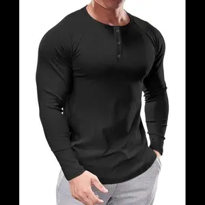 Henley Shirts Slim Fit Long Sleeve Casual Stylish T-Shirt Business Underwear Man Top gifts