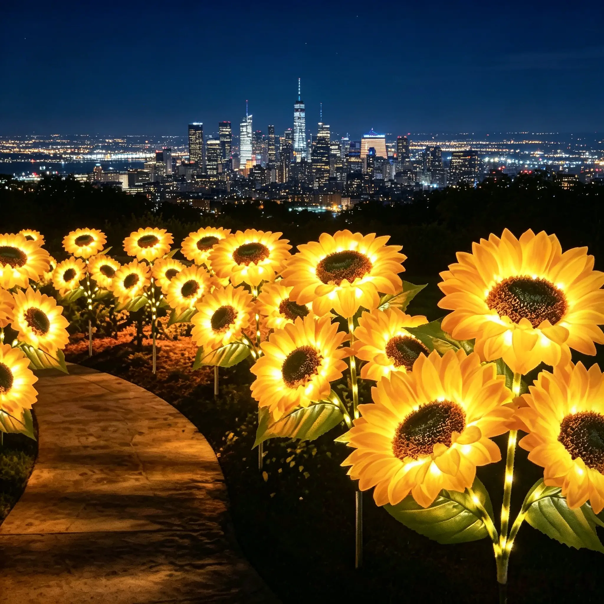 2-Pack Solar LED Sunflower Garden Lights, Realistic Floral Design, Soft Night Glow, IP65 Waterproof, Energy-Saving All-Weather Outdoor Lamps for Yds, Patios, Solar Light, Ip65 Rated