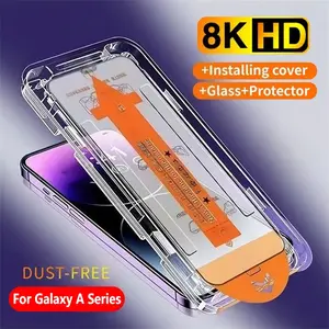 2-4 Pcs Auto Dust Free Install Box Removal One-click Installation HD Screen Protector Tempered Glass For Smartphone Samsung Galaxy A52 A53 A54 A05 A05s A06 A23 A32 A13 A14 A15 A25 A16 A26 A56 A36 A55 A35 5G