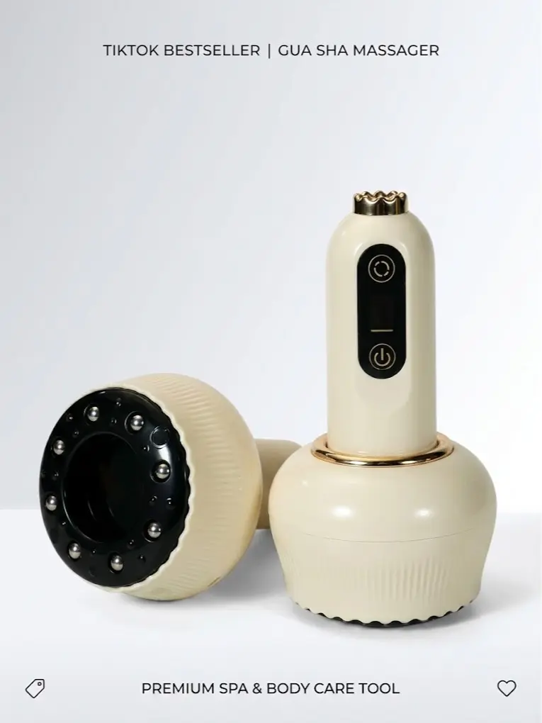 Electric Vacuum Cupping Machine & Gua Sha Tool with Red Light Heat Therapy