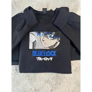 Isagi Yoichi Embroidered Sweatshirt | Blue Lock Anime Crewneck, Gift For Him, Gift For Her, Trendy Looks