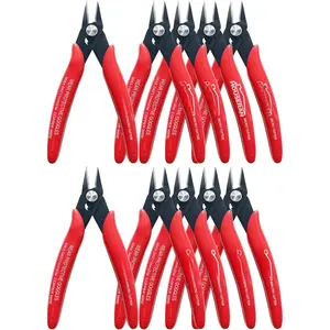 170 Wire Cutters, 10 PACK, 5 Inch  Flush ,  Small Wire Cutters Spring   Pliers, Side Cutters, Diagoanl Cutters for  Making, Models, Zip Ties Plastic Wire Snips