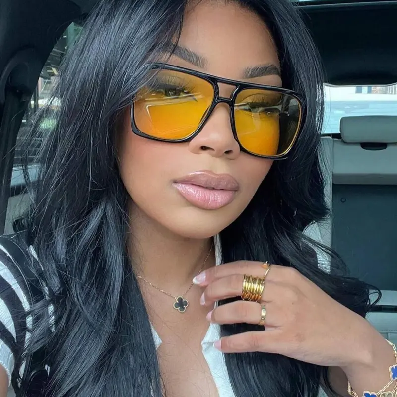 Women's Vintage Tinted Lens Sunglasses, Trendy Casual Summer Sunglasses for Everyday Use, Stylish Sunglasses, Fashion Accessories for Outdoor Activities, Trendy Fashion Shades, Fashionable Sunglasses, Trendy Styling Sunglasses