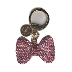 Bow Coquette Keychain - Pink Sparkly Bow Design with Keyring Attachment