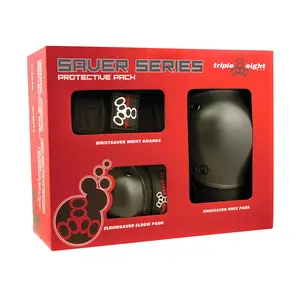 Triple 8 Saver Series 3-Pack Pad Set - Black
