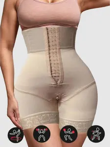 Women's High Waist Anti-Slip Silicone Edge Shapewear Shorts, Fajas, High Waisted Shaper, Butt Lifting And Tummy Control Colombian, Suitable For Daily Wear Or Sports