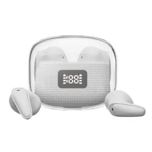 Mini Design TWS Wireless Earphone - BT Headset with Battery Power Display, Stereo Sound Earbuds, Transparent Cover Case F10 for Universal Cell Phone And Bluetooth Device (Black)