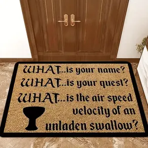 Monty Python Holy Grail Print Thick Flannel Doormat Ultra Soft Non Slip Wear Resistant Easy Clean Decor Welcome Mat Fit Front Door Bedroom Bathroom Indoor Outdoor Home Daily Decor Use foot massager decorative entrance casual style absorbent water bathroo
