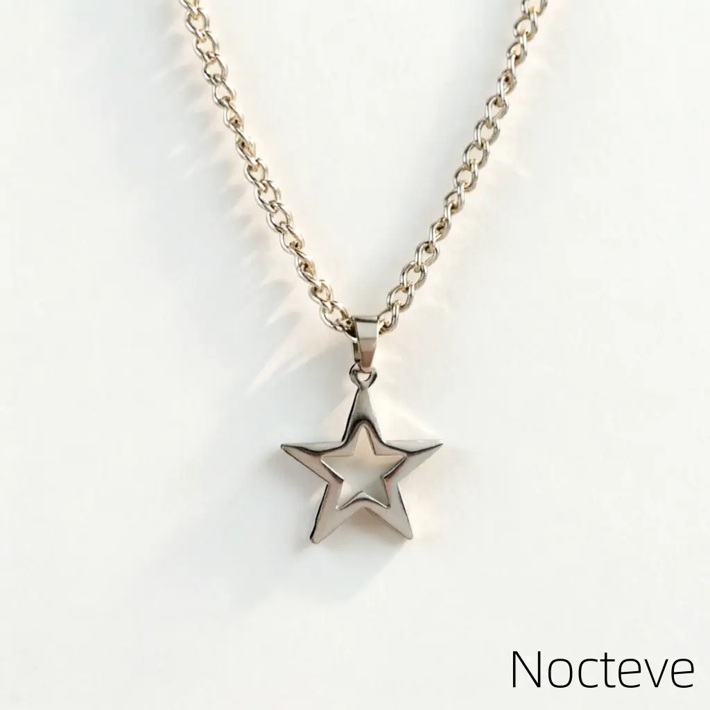 Minimalist Star Pendant Titanium Necklace, Lightweight Y2K Streetwear Decor Chain for Daily Matching