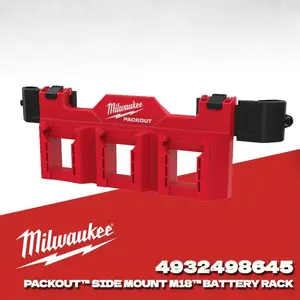 MILWAUKEE 4932498645 PACKOUT Tool Box M18 Battery Rack Attachment 18V Battery Milwaukee Power Tool Accessories