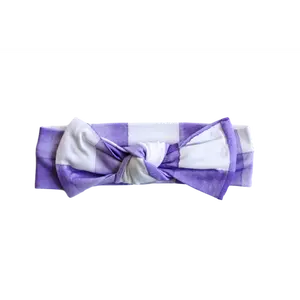 Purple Gingham Topknot Headband