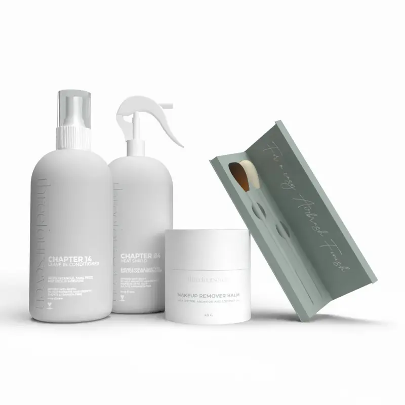 Self care beauty bundle - leave in conditioner, heat protector , balm , brush duo 4 items