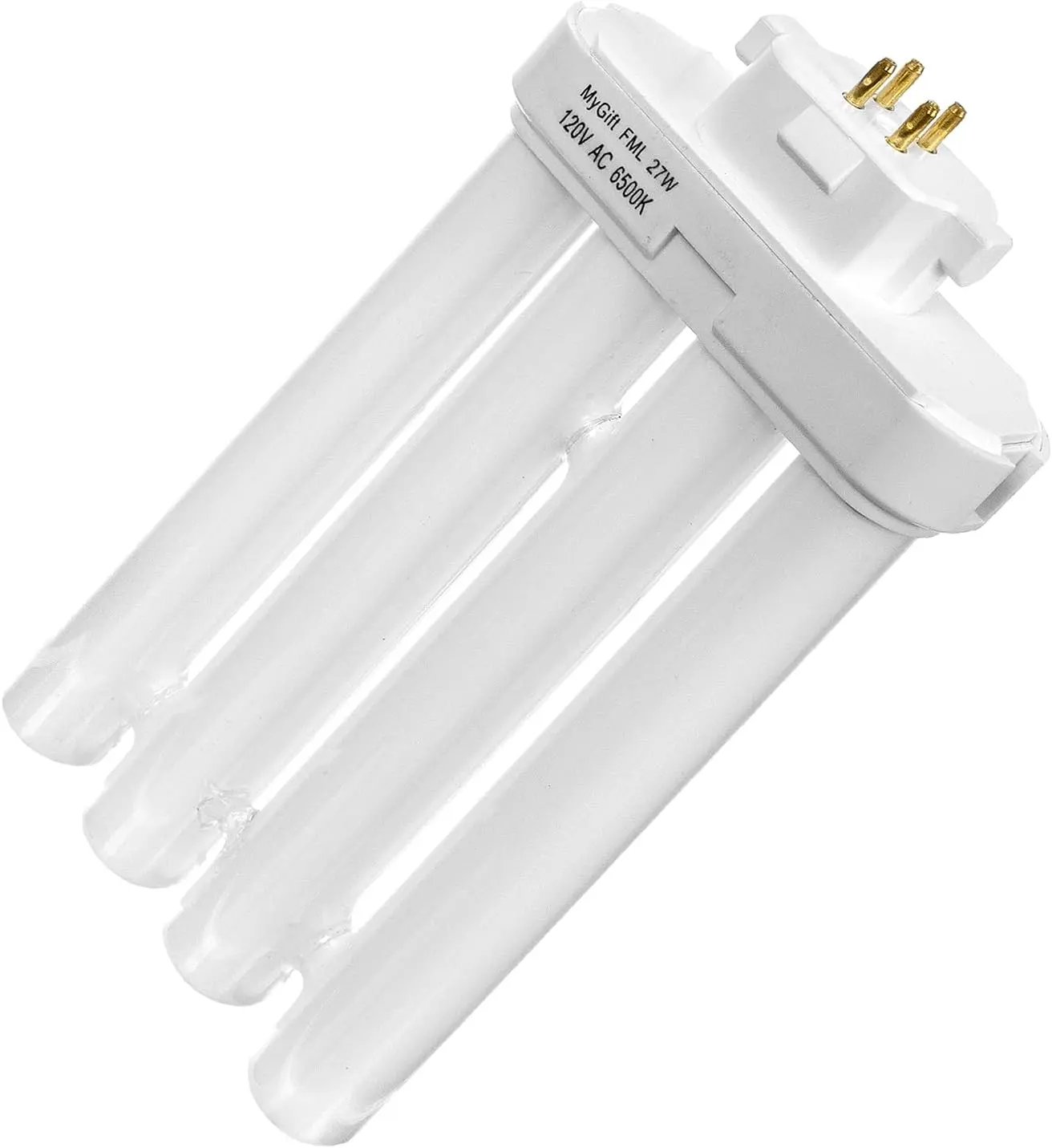 Fluorescent Light Bulb 4 Pin 6500K 27 Watt with Quad Tubes GX10Q-4 Base, Replacement Bulb for Light of America Lamps