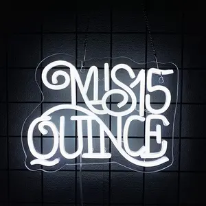 Mis 15 Quince Vibrant Neon Signs Versatile Decorative Illumination for Wall Decor Ambiance Neon Lights Neon Lamp for Bedroom Signs Suitable for Quinceanera Christmas Birthday Party Unique Gift for Lover