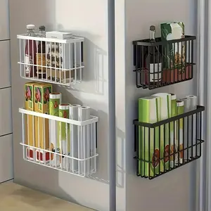2pcs Storage Racks, Wall Hanging Metal Wire Storage Basket, Multifunctional Wall Mounted Organizer Basket, For Kitchen, Bathroom And Laundry Room, Home Organizers And Storage, Home Accessories