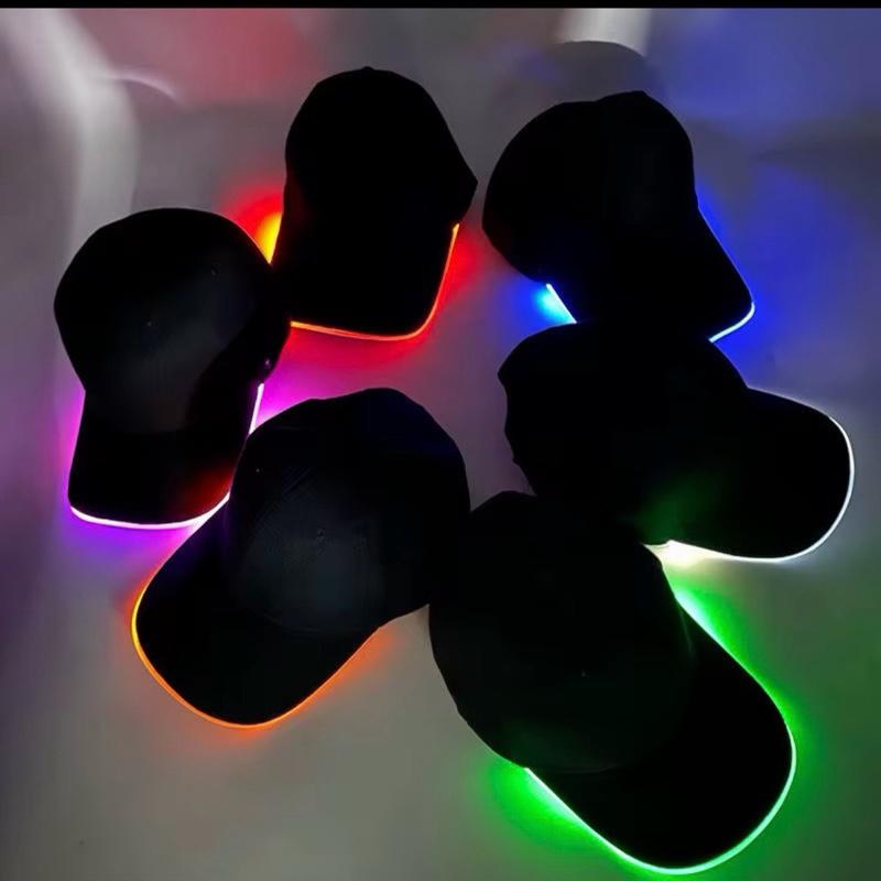 Hip Hop Party LED Cap Baseball Caps with Illuminated Brim for Night Events and Festivals