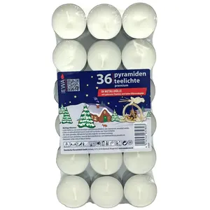 212 MAIN German Tealight Candle Decorations, 36-Count Bulk Pack (9.25x4.5x1.5 in), Bulk Set for Home & Festive Use