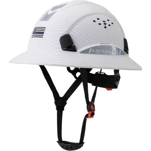 Full Brim Hard Hat, ABS Hard Hat with 6 Point Adjustable Ratchet Suspension, Vented Lightweight Hardhat for Men Women DIY Farm Warehouse Outdoor Work