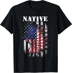 100% Cotton Native American Flag Indigenous Native American Tribe Women Men T-Shirt