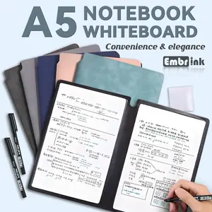 A5 Compact Foldable Whiteboard - Portable Wipeable Double-Sided Office Stationery, Dry Erase Markers Included, Reusable Erasable Tool for Meetings, Family Reminders