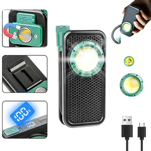 1pc Portable LED Work Light, USB Rechargeable Flashlight with Magnetic Base, COB Lighting, Pen Clip Design, 360° Rotation, Head Can Be Folded Freely, 3 Brightness Modes, Suitable for Camping, Reading, Maintenance, And Nighttime Emergency Lighting