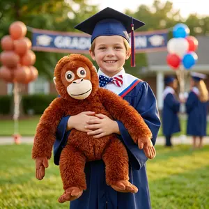 Graduation Gift Punch Monkey Stress Relief Toy Gorilla Plush Soft Stuffed Animal for Kids Adults Relieve Anxiety ADHD Cuddly Pillow Idea Ultra Soft Machine Washable Sensory Toy Desk Companion Mood Booster Fun Essential Plushie Indoor Entertainment