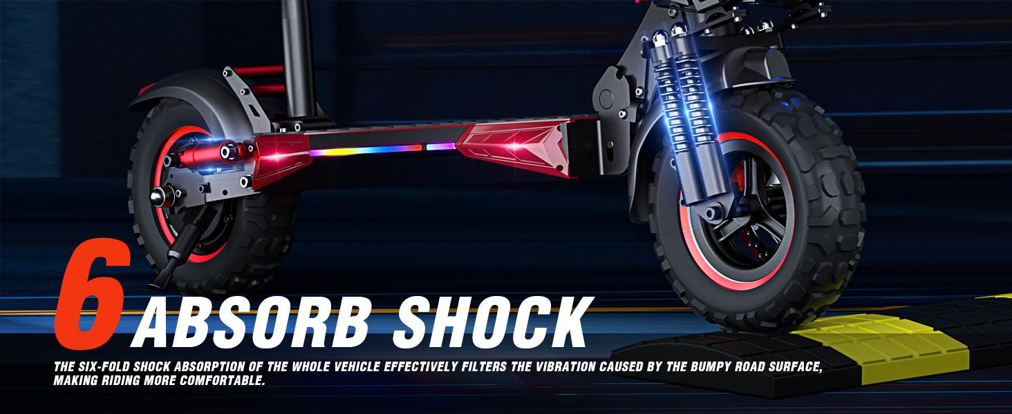 1200W Motor Electric Scooter Adults with Seat, 35 MPH Max Speed & 48V 18AH Big Battery Up to 33 Miles Range, 11" All-Terrain Tires and Dual Suspension & Double Braking System, Off Road E-Scooter