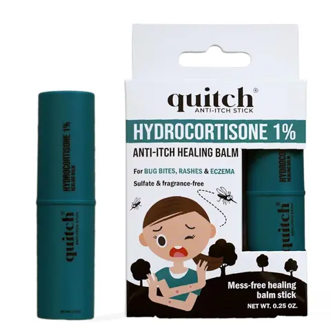 quitch Hydrocortisone Healing Balm, Eczema Cream for Kids Stick, Psoriasis Relief Treatment, Anti Itch Maximum Strength, Healing Ointment, Rash, Dry Skin Treatment for Skin, Avocado Oil Squalane