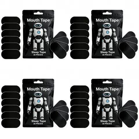 Ning Mouth Tape 120/60/30 Strips 4/2/1-Month Supply Hypoallergenic Adhesive Gentle Ultra Breathable Stop Snoring Sleep Tape Sports Accessory Black and Pink
