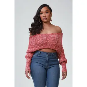 Multi Way Wrap Sweater - Red/Fog