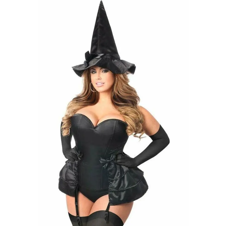 Sexy Deluxe 4 Piece Midnight Witch Corset Halloween Costume