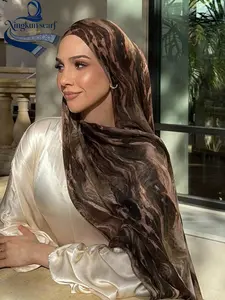 Women's Boho Hijab Scarf, All-Season Breathable Long Shawl, Elegant Printed Headscarf & Wrap, Muslim Fashion Daily Wear