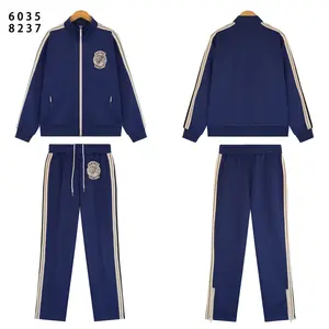 Saint embroidered logo stand-collar jacket for men and women, high-street casual trousers suit