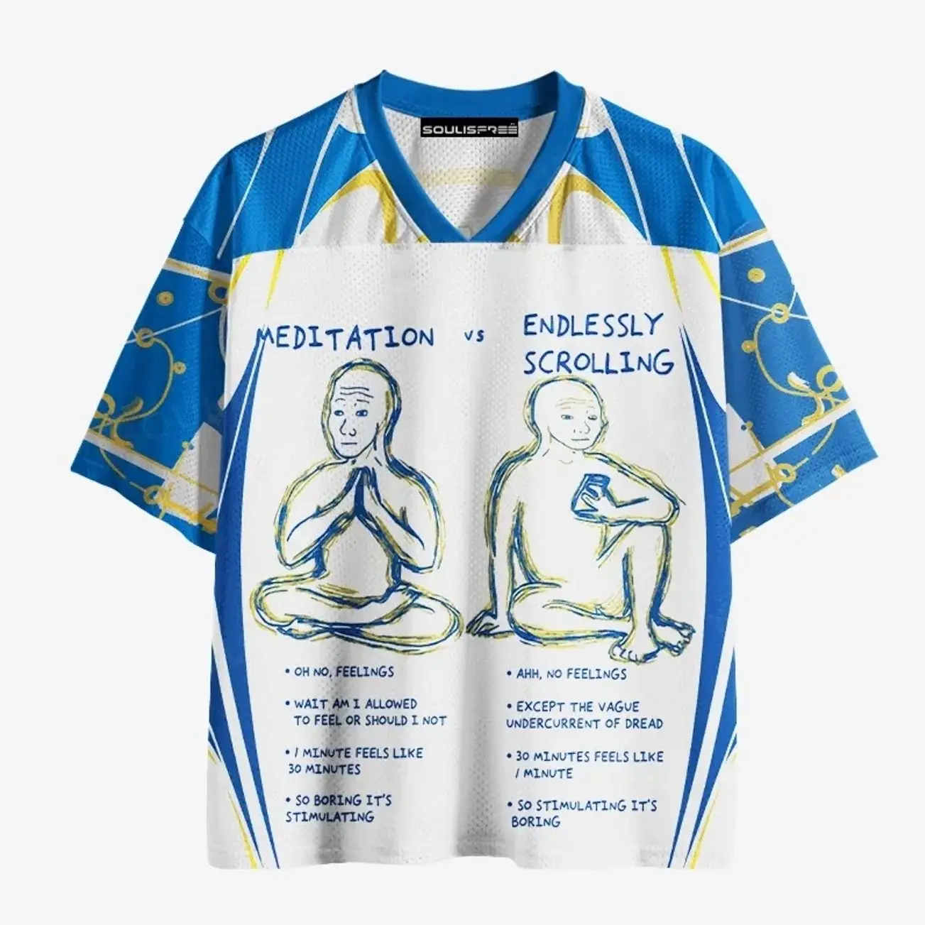 Soulisfree Meditation vs Endlessly Scrolling Mesh Jersey 9L6