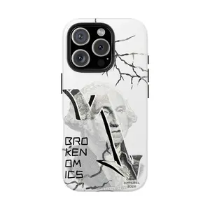 Brokenomics Crypto Tough Phone Case — 'Crypt Apparel' Cracked Dollar Graphic Protective Cover