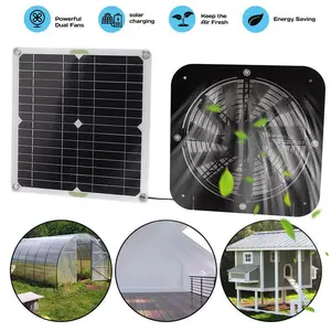 13.5inch Solar Powered Exhaust Fan Solar Panel Fan 20W For Shed Attic Greenhouse, Stand for House Shed Ventilation Off-Grid#Summervibes
