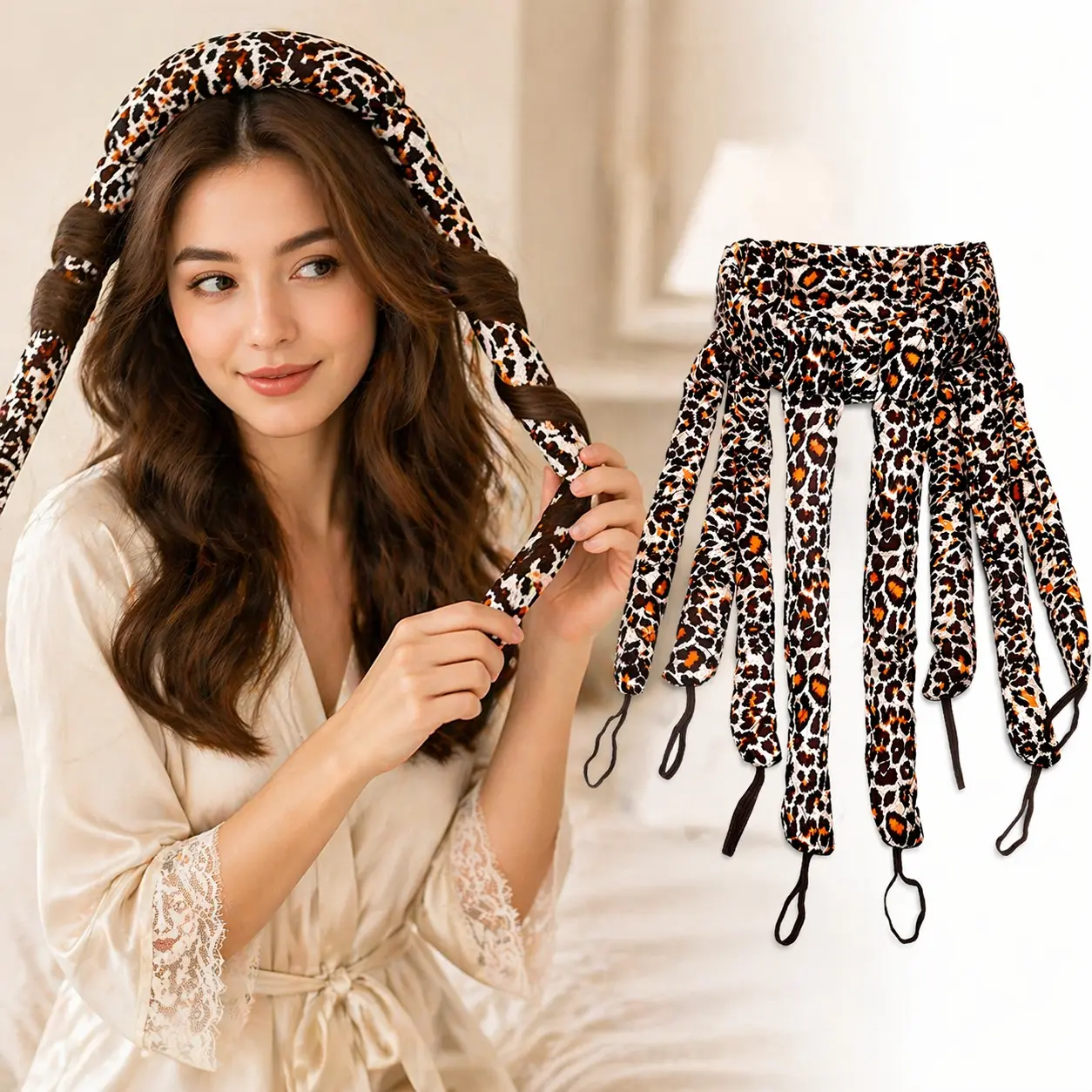 Wake Up with Big Waves! Upgraded Heatless Octopus Curling Rod for Overnight Curls, Wavy Curls, No Heat, No Damage, Sleep-Friendly Hair Curler Headband, Heatless Curlers, Heat Free Curls