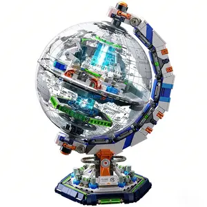 1793PCS Creative Technology Space Station Globe Building Blocks High Tech Construction Bricks Set Toy Gifts for Children Ideal for Imaginative Play and Learning Memory Training Observation