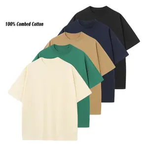 5-Pack 100% Cotton T-Shirts - Casual Crew Neck Short Sleeve Tees, Classic T-Shirt Bundle Set. Premium heavyweight loose fit, American street style summer top