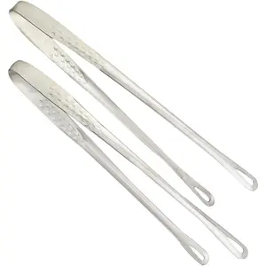 2PCS Korean Japanese Grill Frying Steak Tongs BBQ Kitchen Food Tweezers Stainless Steel Cooking Tools Portioning Tong For Salad Fish Buffet Meat Holders