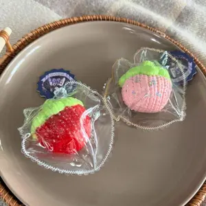 Handmade Dual-Tone Taba Squishy Strawberry, Slow Rising ADHD Toy for Calls