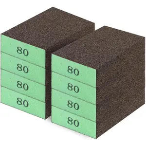 8-Pack Sandpaper Block, 80 Grits Washable and   Sanding Sponge, Drywall Sandpaper Blocks for Wooden Drywall Sheetrock and Metal Glazing
