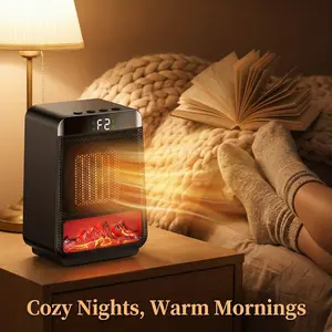 Portable Electric Thermostat Heater for Indoor Use, 2-Heat Settings, Fast Heating in 8s, Overheat Protection, ETL Certified, Energy-Efficient Heater for Bedroom, Office & Home Desk