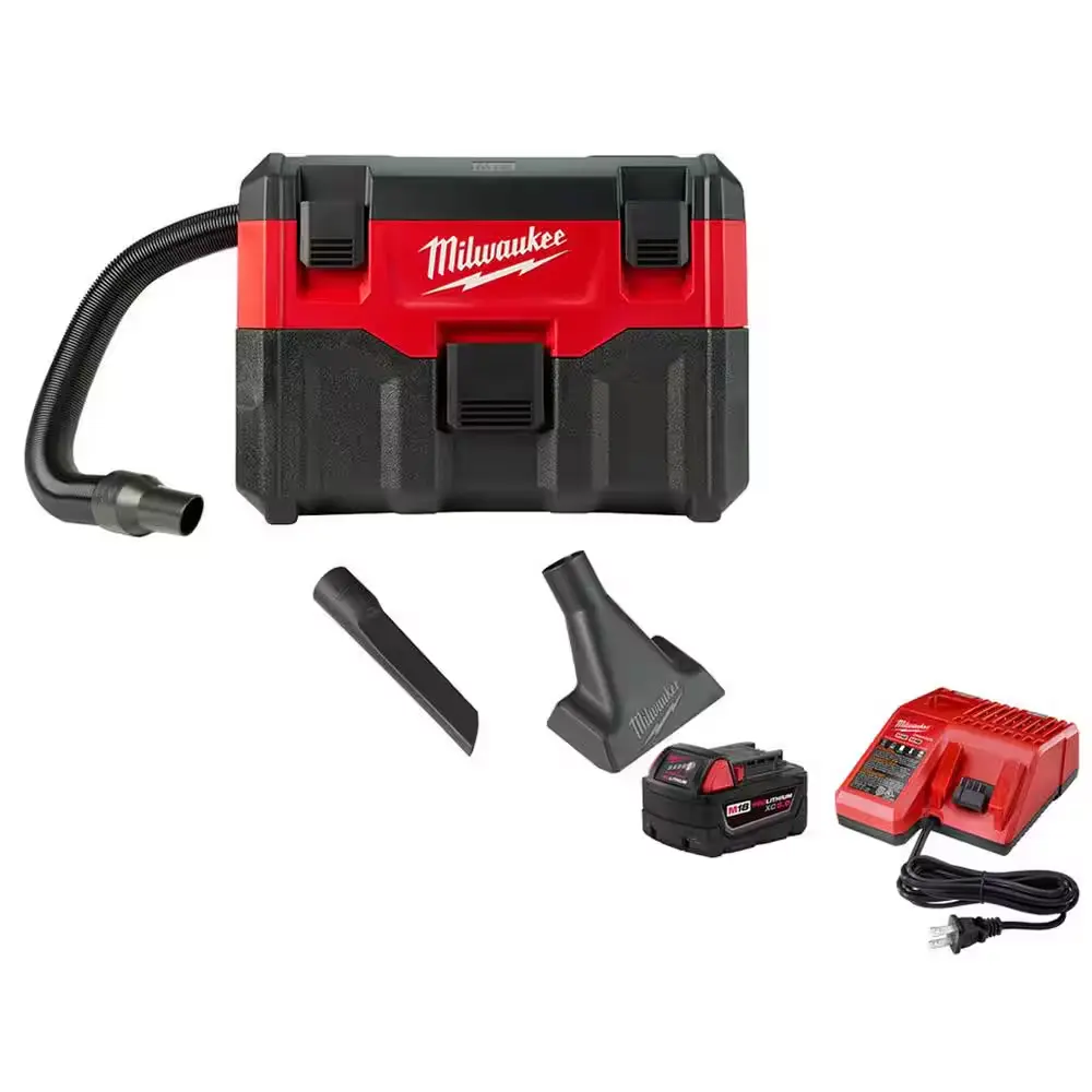 M18 18-Volt 2 Gal. Lithium-Ion Cordless Wet/Dry Vacuum with M18 XC 5.0 Ah Starter Kit Milwaukee