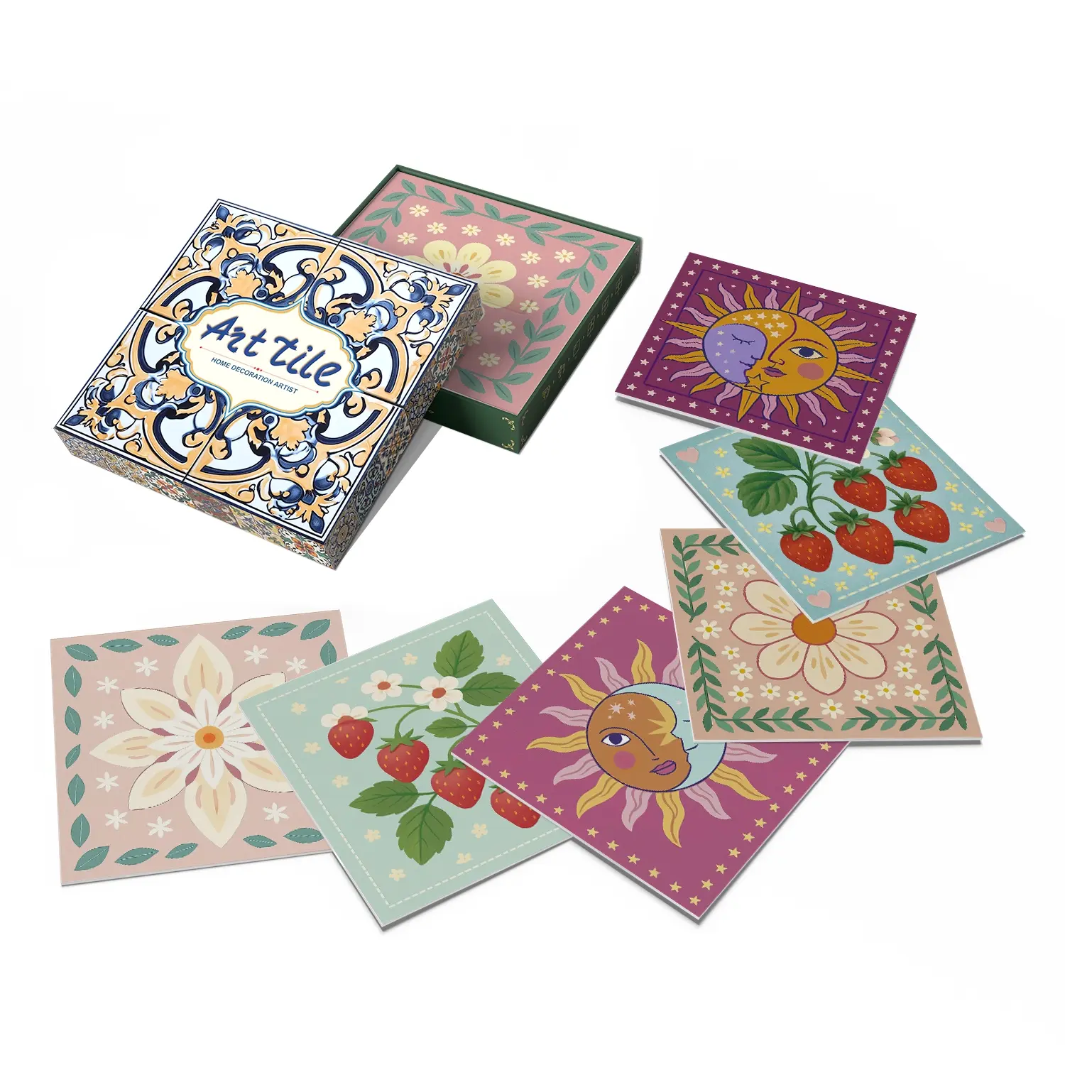 12/24pcs Multi Pattern Floral Tile Sticker, Waterproof Removable Wall Sticker, Sticker Tiles, Suitable for Kitchen, Bathroom, Living Room Decor, Kitchen Bathroom Decoration