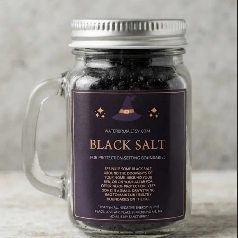 Black Salt, Housewarming Gift, Protection Salt, Ritual Salt, Remove Jinxes, Repel Evil, Sal Negra, Banishing, Spell Work , New Home Flavor Jar celtics alt croup cough ancient fine